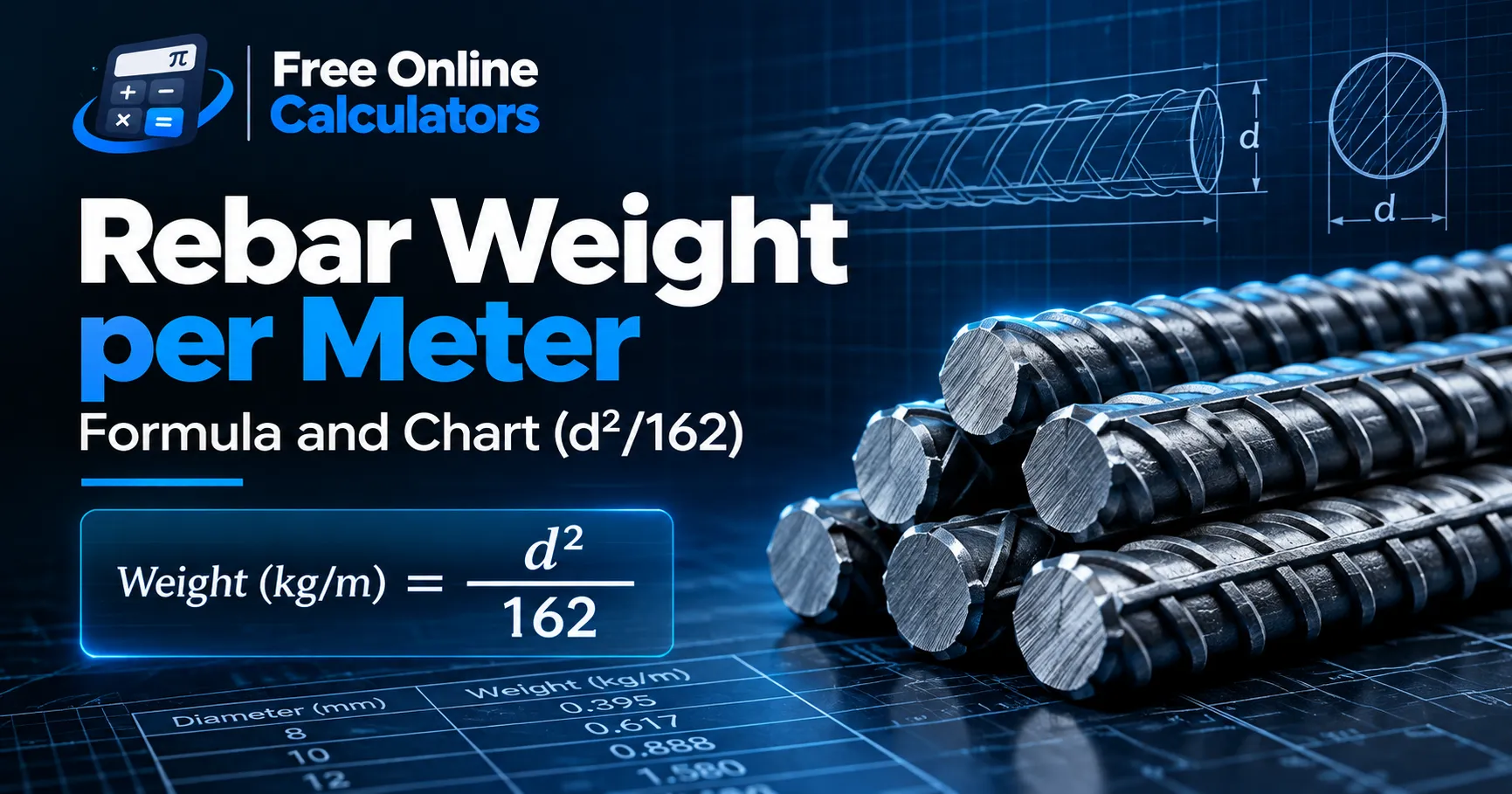 Rebar Weight per Meter Calculator