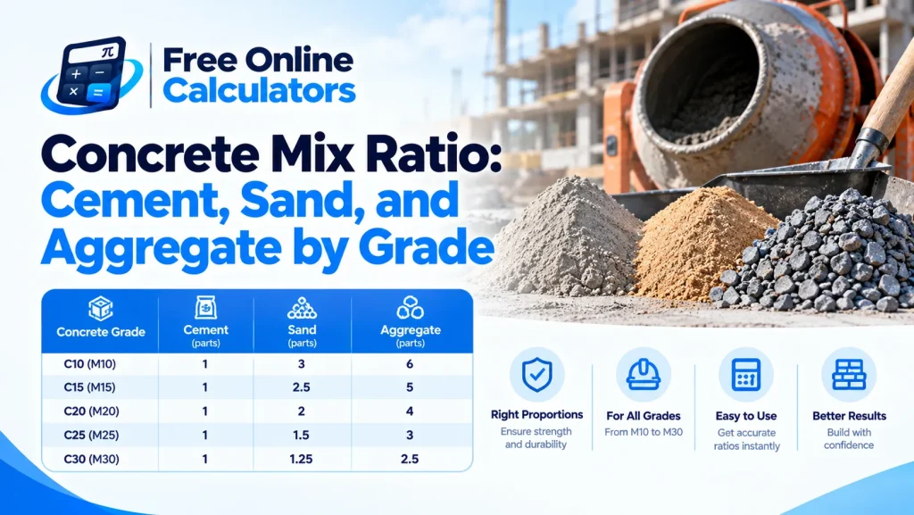 Concrete Mix Ratio: Cement, Sand, and Aggregate by Grade